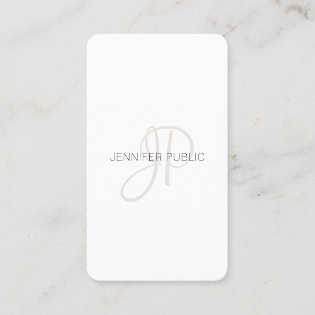 Benutzerdefinierte moderne, elegante Monogramm-Des Visitenkarte (Vorderseite)