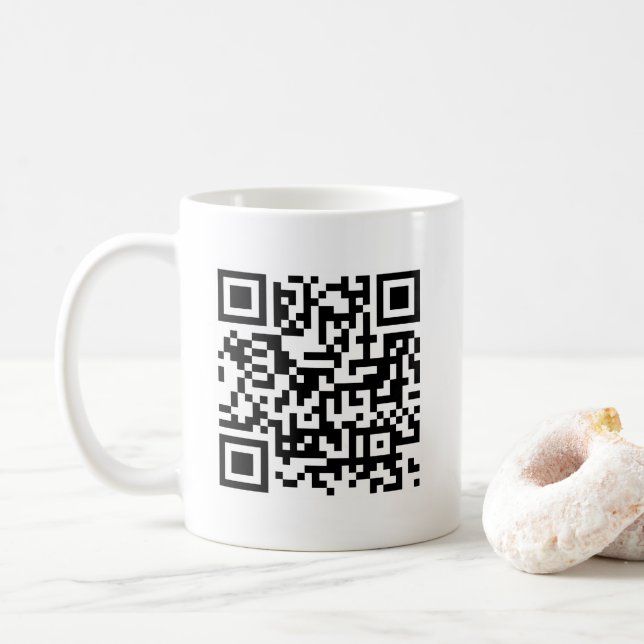 Benutzerdefinierte moderne, elegante QR-Code-Vorla Kaffeetasse (Mit Donut)