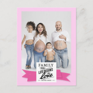 Benutzerdefinierte moderne Foto-Quote-Familie süße Postkarte