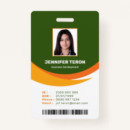 Benutzerdefinierte moderne Green Employee ID Card  Ausweis