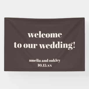 Benutzerdefinierte moderne herbstbraune Hochzeit B Banner