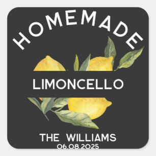 Benutzerdefinierte moderne italienische Limoncello Quadratischer Aufkleber