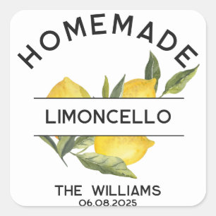 Benutzerdefinierte moderne italienische Limoncello Quadratischer Aufkleber