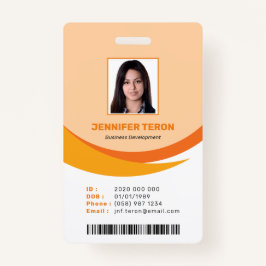 Benutzerdefinierte moderne Orange Mitarbeiter ID C Ausweis