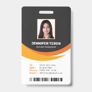 Benutzerdefinierte moderne orange Mitarbeiter-ID-K Ausweis