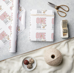Benutzerdefinierte moderne rosa eine dumme Gans zu Geschenkpapier