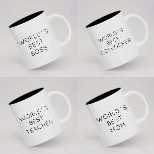 Benutzerdefinierte moderne Schrift Weltbester Lehr Kaffeetasse