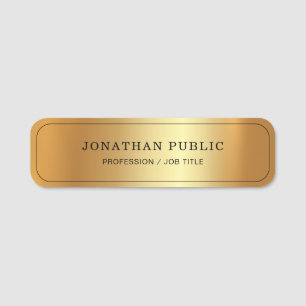 Benutzerdefinierte moderne Vorlage Elegantes Gold  Namensschild