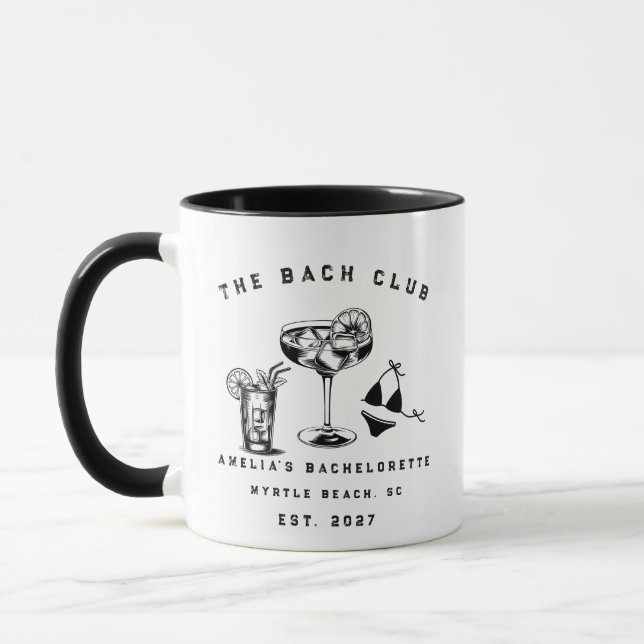 Benutzerdefinierte moderne Wochenend-Junggesellinn Tasse (Links)
