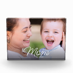 Benutzerdefinierte Mom Established Moderne Schrift Fotoblock