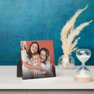 Benutzerdefinierte Mom Established Moderne Schrift Fotoplatte