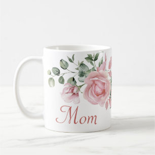 Benutzerdefinierte Mom Pink Roses Floral Personali Kaffeetasse