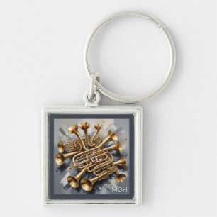 Benutzerdefinierte Monogram-Musikinstrumente Schlüsselanhänger