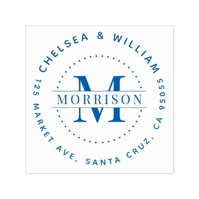 Benutzerdefinierte Monogram-Rücksendeadresse Moder Permastempel (Design)