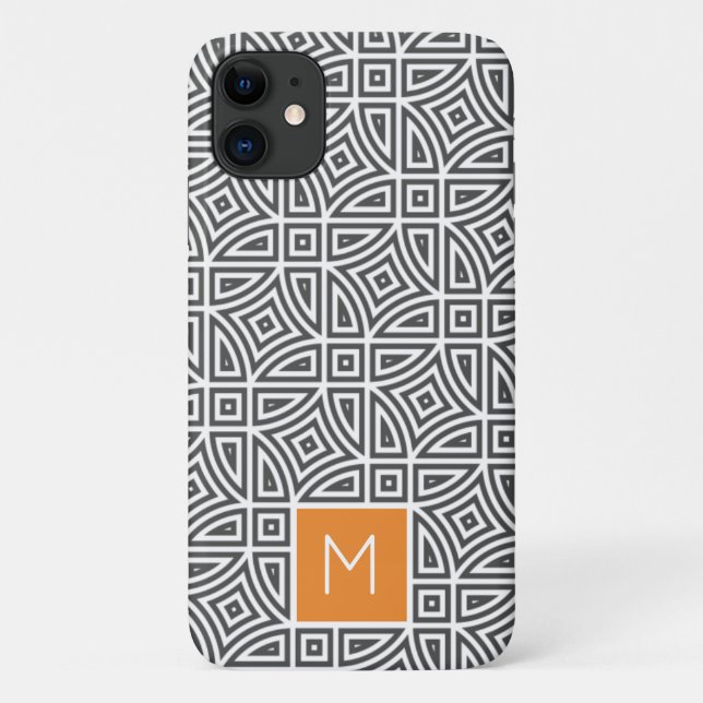 Benutzerdefinierte monogramm-Abstrakte Mustertelef Case-Mate iPhone Hülle (Rückseite)