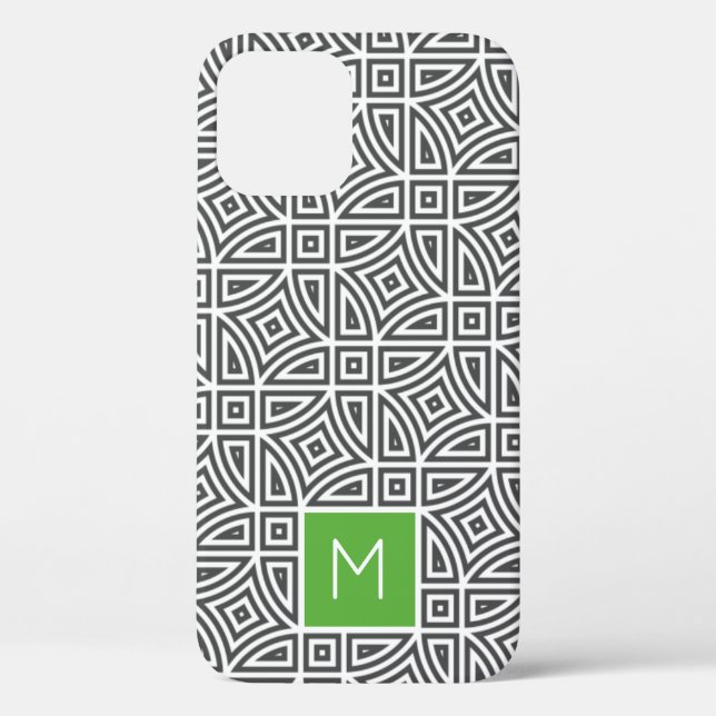 Benutzerdefinierte monogramm-Abstrakte Mustertelef Case-Mate iPhone Hülle (Rückseite)