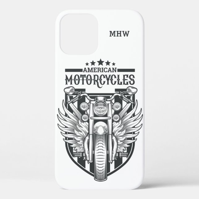 Benutzerdefinierte monogramm "American Motocycle"- Case-Mate iPhone Hülle (Rückseite)