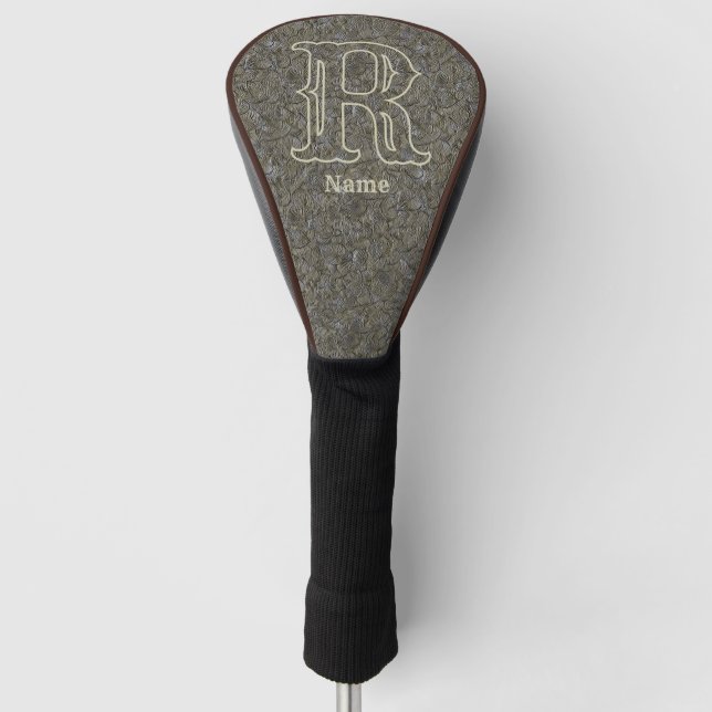 Benutzerdefinierte Monogramm Anfangsbuchstabe Name Golf Headcover (Vorderseite)