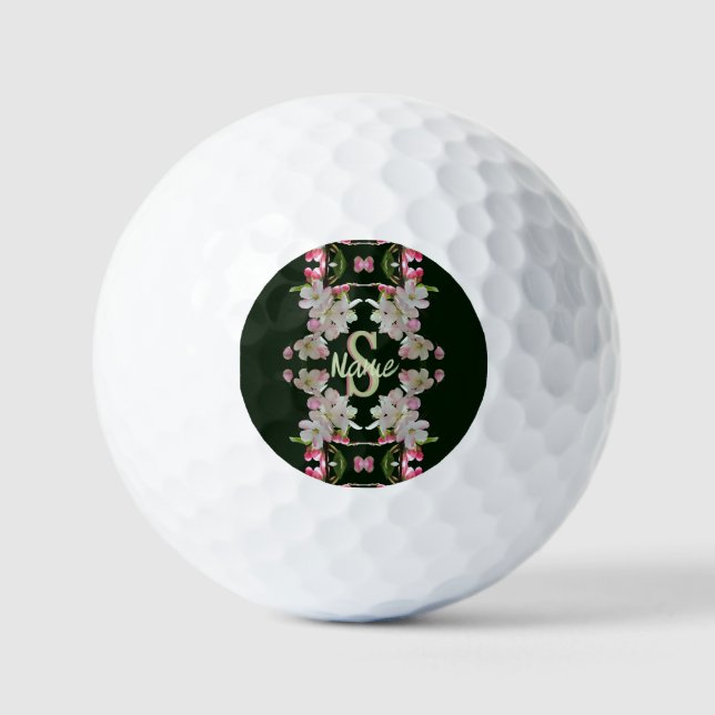 Benutzerdefinierte Monogramm Anfangsbuchstabe Name Golfball (Vorderseite)