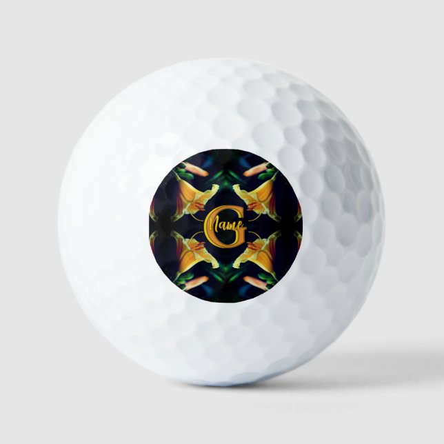 Benutzerdefinierte Monogramm Anfangsbuchstabe Name Golfball (Vorderseite)