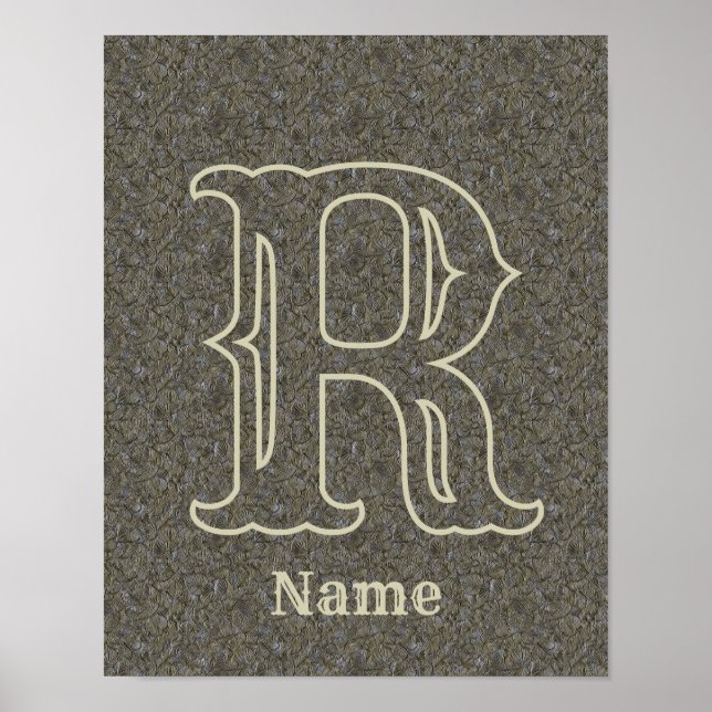 Benutzerdefinierte Monogramm Anfangsbuchstabe Name Poster (Vorne)