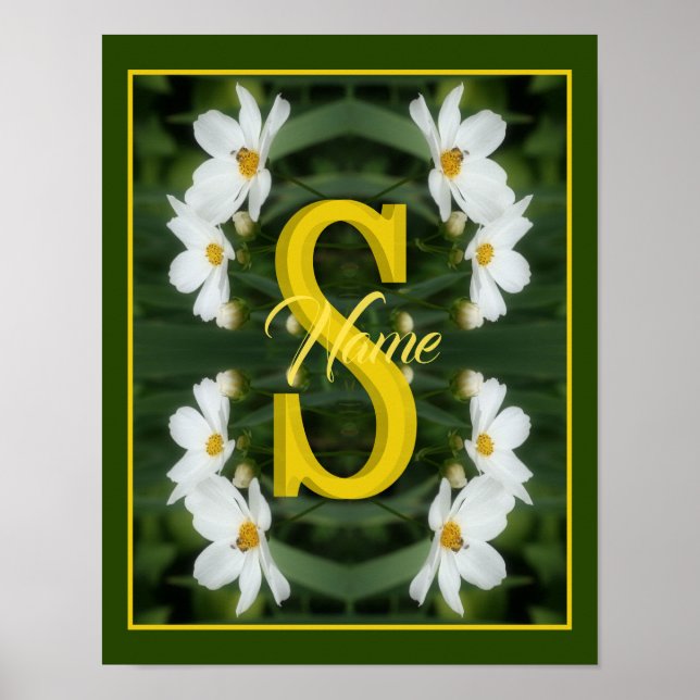 Benutzerdefinierte Monogramm Anfangsbuchstabe Name Poster (Vorne)