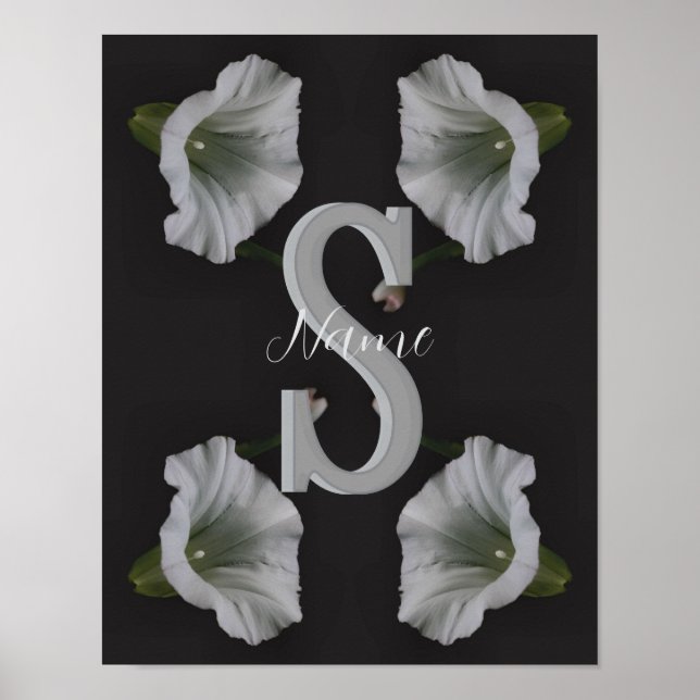 Benutzerdefinierte Monogramm Anfangsbuchstabe Name Poster (Vorne)