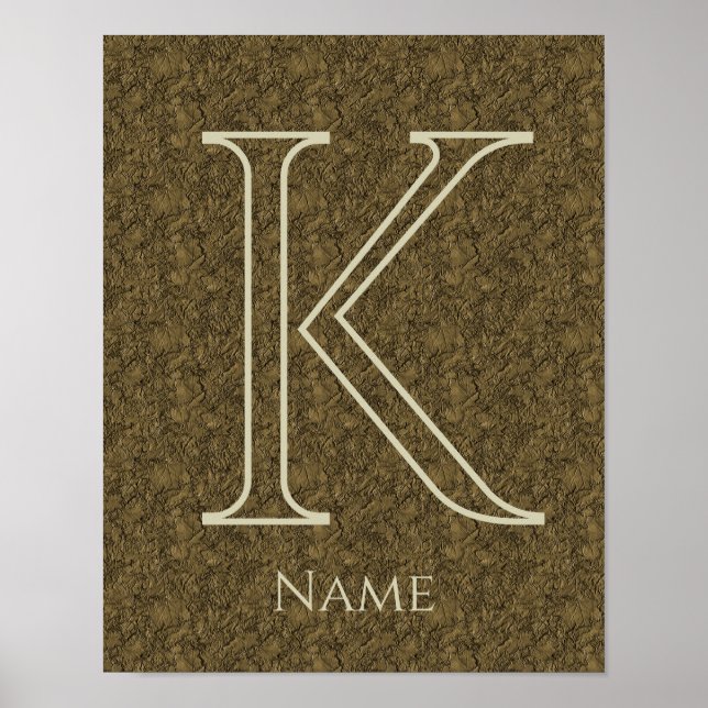 Benutzerdefinierte Monogramm Anfangsbuchstabe Name Poster (Vorne)
