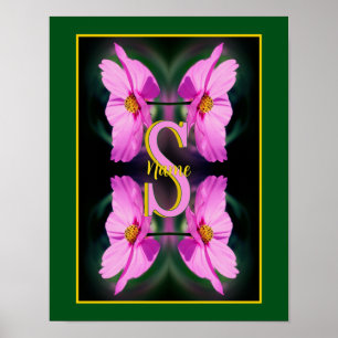 Benutzerdefinierte Monogramm Anfangsbuchstabe Name Poster
