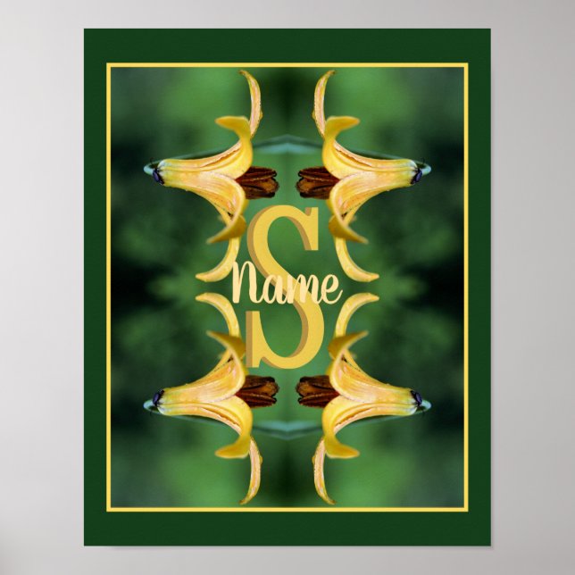 Benutzerdefinierte Monogramm Anfangsbuchstabe Name Poster (Vorne)