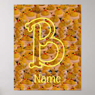Benutzerdefinierte Monogramm Anfangsbuchstabe Name Poster