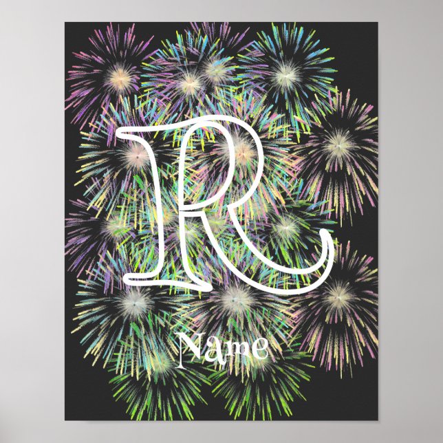 Benutzerdefinierte Monogramm Anfangsbuchstabe Name Poster (Vorne)