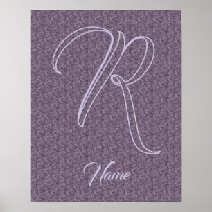 Benutzerdefinierte Monogramm Anfangsbuchstabe Name Poster