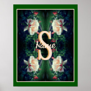 Benutzerdefinierte Monogramm Anfangsbuchstabe Name Poster