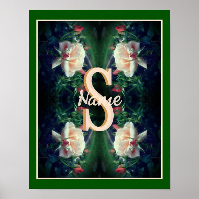 Benutzerdefinierte Monogramm Anfangsbuchstabe Name Poster (Vorne)
