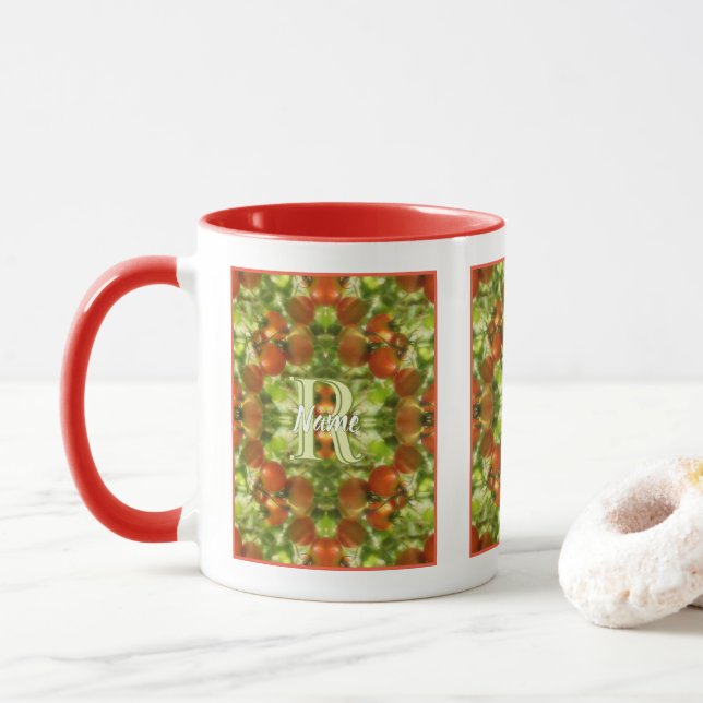 Benutzerdefinierte Monogramm Anfangsbuchstabe Name Tasse (Mit Donut)