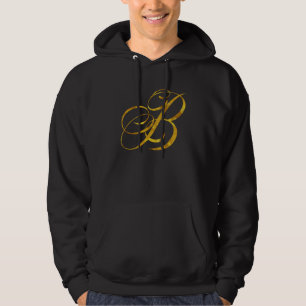 Benutzerdefinierte Monogramm-B-Imitat Gold Foil Mo Hoodie