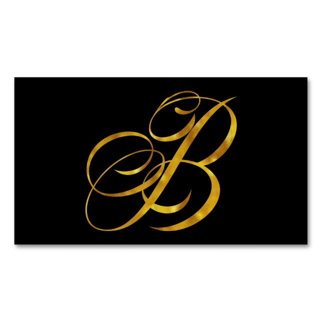 Benutzerdefinierte Monogramm-B-Imitat Gold Foil Mo Magnetische Visitenkarte (Vorderseite)