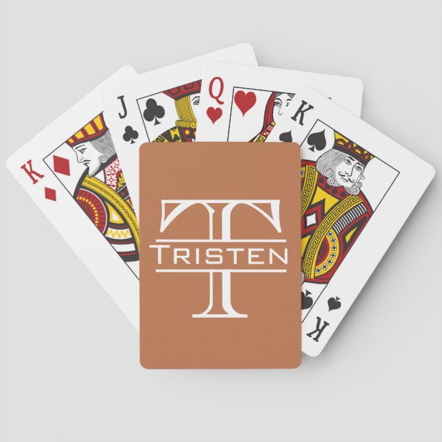 Benutzerdefinierte Monogramm-Bezeichnung Erste kla Spielkarten (Rückseite)