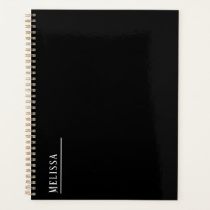 Benutzerdefinierte Monogramm, einfach schwarz pers Planer