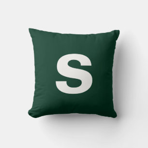 Benutzerdefinierte Monogramm erste dunkelgrüne Far Kissen
