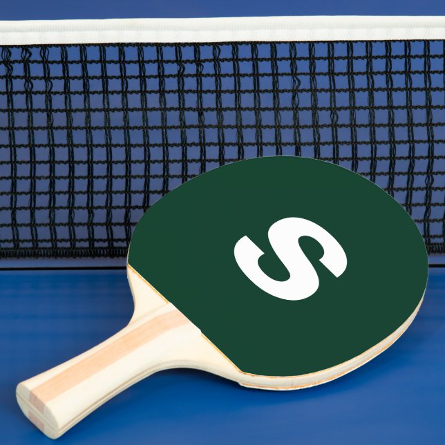 Benutzerdefinierte Monogramm erste dunkelgrüne Far Tischtennis Schläger (InSitu)