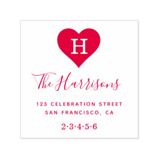 Benutzerdefinierte Monogramm, Familienname und Rüc Permastempel