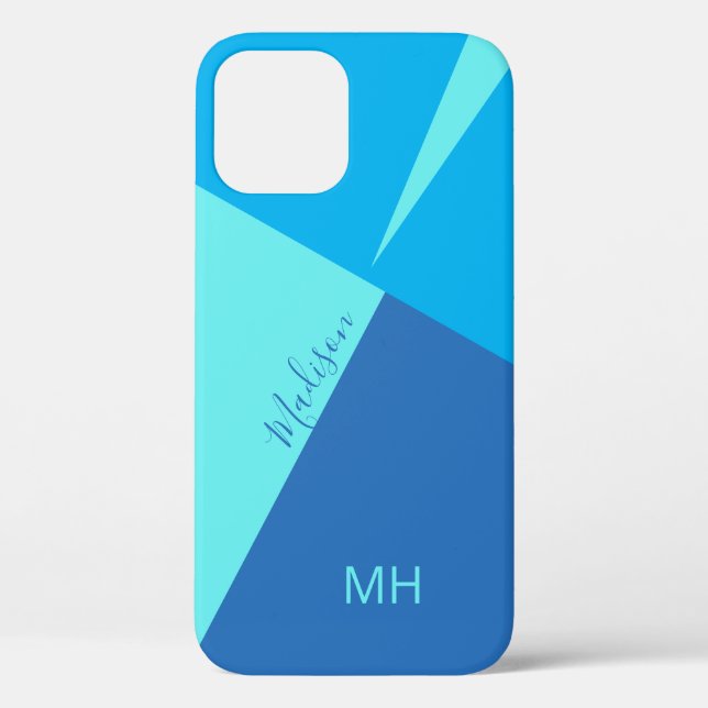 Benutzerdefinierte monogramm-Farbblöcke Telefonfäl Case-Mate iPhone Hülle (Rückseite)