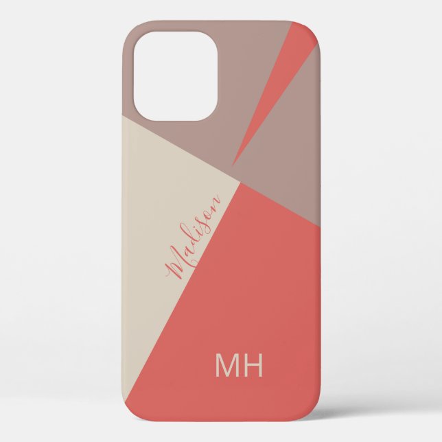 Benutzerdefinierte monogramm-Farbblöcke Telefonfäl Case-Mate iPhone Hülle (Rückseite)