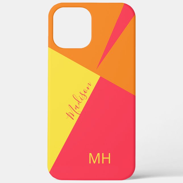 Benutzerdefinierte monogramm-Farbblöcke Telefonfäl Case-Mate iPhone Hülle (Rückseite)