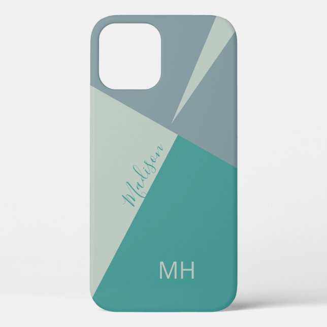 Benutzerdefinierte monogramm-Farbblöcke Telefonfäl Case-Mate iPhone Hülle (Rückseite)