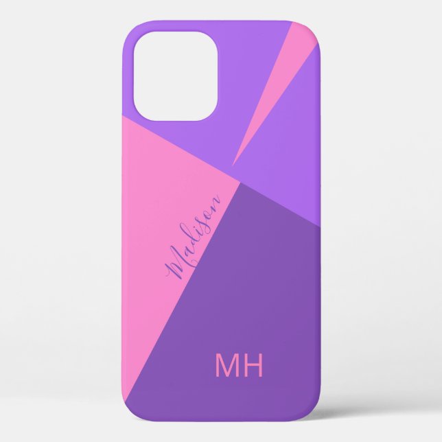 Benutzerdefinierte monogramm-Farbblöcke Telefonfäl Case-Mate iPhone Hülle (Rückseite)