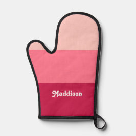 Benutzerdefinierte Monogramm, hellrosa Retrotypogr Ofenhandschuh