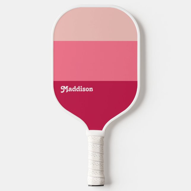 Benutzerdefinierte Monogramm, hellrosa Retrotypogr Pickleball Schläger (Vorderseite)